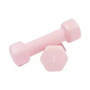PVC 뷰티 육각 덤벨 1kg 코랄핑크 예쁜 여자 아령 헬스 홈트