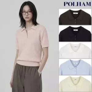 폴햄 여성 케이블 카라 반팔 풀오버 PHG2ET2440 LE1221338895
