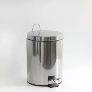 스텐 페달 휴지통 3L 쓰레기통 원형 회사 업소용 다용도 사무실 화장실 식당 방쓰레기통