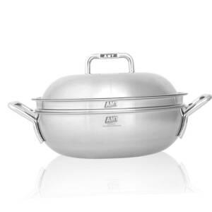 AMT냄비 AMT 통5중 뚜껑 스텐 파티웍 찜기 양수냄비 28cm 1P