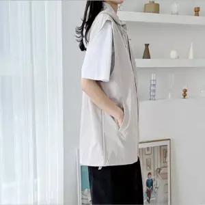 반팔 간절기 집업 아웃도어 오버핏 바람막이 고프코어 조끼 후드 여자여름조끼