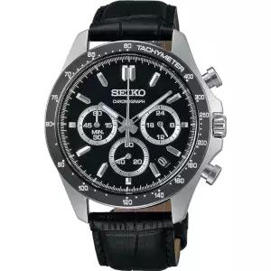 SEIKO 세이코 1/5초 크로노그래프 쿼츠 남성 손목시계 SBTR021 블랙 가죽