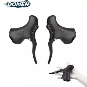 DOMEN 자전거 브레이크 핸들 MTB 로드 바이크 미끄럼 방지 알루미늄 앞뒤 레버 바