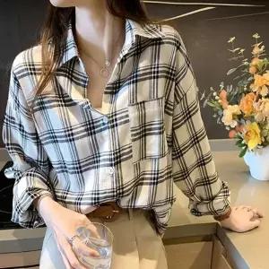 캐주얼 위아 여성 봄 가을 멋쟁이 카라 체 숄드 여자