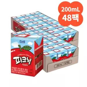 피크닉 사과 키즈카페 팩음료 200ml 48팩 과즙주스 쥬스 편의점