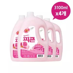 초고농축 섬유유연제 3100ml 핑크로즈 4개 대용량 진한 빨래세제
