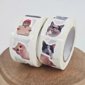 고양이 밈 롤 스티커 500매