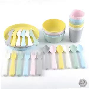 뭉솔마켓 집 식기세트 컬러 수저포크 캠핑컵