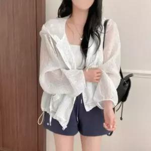 [텐바이텐]여자 캐주얼 데일리 도트 패턴 간절기 후드집업