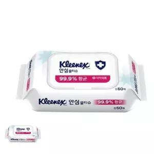 위생용품 유한킴벌리)크리넥스안심물티슈(캡형/60매)