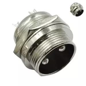 16mm 2핀(수) 항공잭 써큘러 잭 커넥터 항공단자 플러 아두이노
