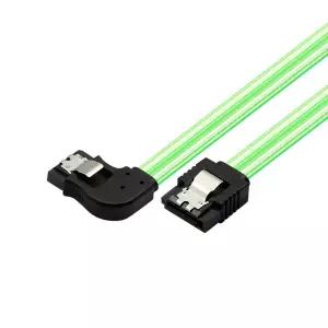 마하링크 SATA3케이블 6Gb/s Lock L형 라운드 투명 그린 0.5M ML-S3L9G