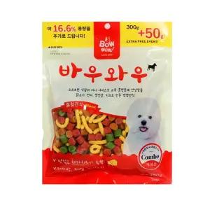 강아지 혼합간식 치즈 닭고기 연어 350g 아토피간식 강아지큐브