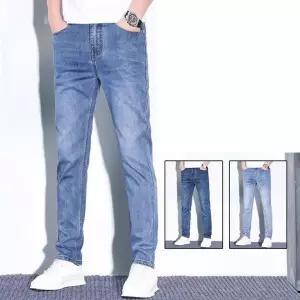  남성 여름 얇은 냉감 데님 팬츠 남자 슬림핏 스판 워싱 청바지 비즈니스룩