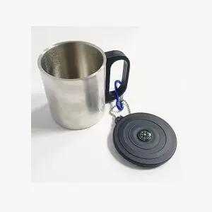 등산 스텐컵 200ml 컵 걸이식 나침반 등산컵 캠핑