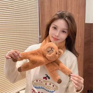 겨울 카파바라 목도리 귀여운 에코퍼 동물 머플러 페이크 쁘띠 밍크 네키 넥워머 케이프 털목 장갑 모자 레