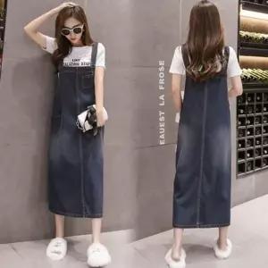 50006454-[라일리여성의류] Rly 여성용 기본 멜빵 데님 원피스 원피스 스커트 캐