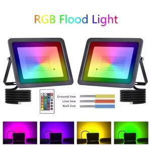 RGB LED 투광등 컬러 스포트라이트 리모컨 포함 실외 IP66 방수 벽 축제 경관 장식 조명