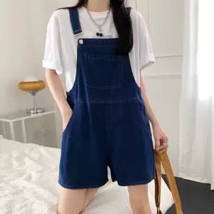 데님 청 진청 청바지 점프수트 멜빵 반바지 와이드