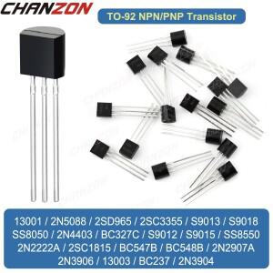 NPN PNP TO92 트랜지스터 삼극관 2N3904 Ss8550 Bc547B 2N2222A S9012 2Sc1815 2N2907A