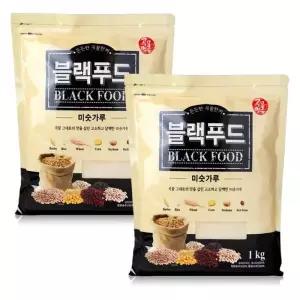 곡물명가 블랙푸드 미숫가루 1kg x2개,간식 식사대용