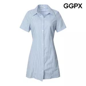 GGPX 스트라이프 셔츠형 백 리본 미니 원피스 GQ4OP009F