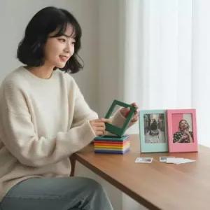마그네틱 미니 사진 액자 10개입 자석형 포토카드 앨범 꾸미기 프레임