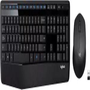 MK345 무선 키보드 및 마우스 콤보 팜레스트 2.4GHz USB 수신기 PC 노트북 블랙과 호환 가능