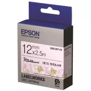 리락쿠마(SGR12FP)분홍/흑문자 EPSON)라벨프린터리본 라벨리본 EPSON리본