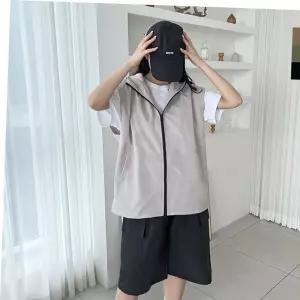 여성이웃도어 고프코어 후드 바람막이 데일리 조끼
