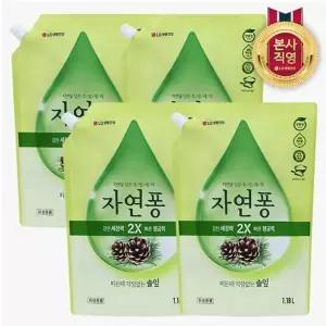 [셀러허브][자연퐁] 자연퐁 찌든때 걱정없는 솔잎 리필 1.18L 4개입 (S28415671)