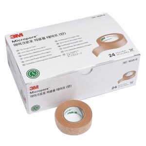 3M 살색 저알러지 반창고 의료용 테이프 마이크로포 1533-0 1인치 24개 1박스