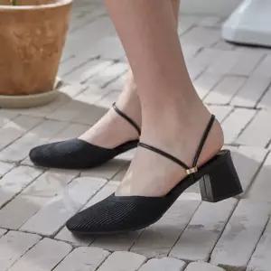 [분홍코끼리](쫀득몰드창) 발라드 니트 슬링백 블로퍼(4cm/6cm)