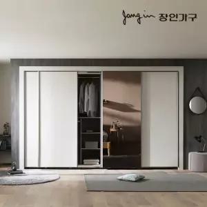 장인가구 단테 슬림 미러 슬라이딩 붙박이장 270cm