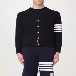 26SS 톰브라운 코튼 밀라노 스티치 4바 V넥 가디건 MKC171A 00219 415 NAVY DOM