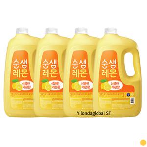 순샘 주방세제 설거지세제 대용량 레몬 업소용 3L 4개