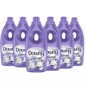 다우니 탈취파워 화이트티와 릴리 초고농축 섬유유연제 본품 1L 6개 + (증정) 세탁세제 200ml 2개