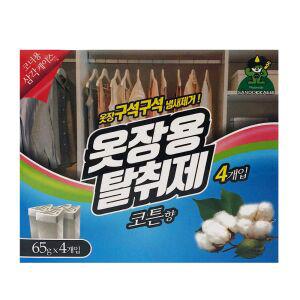 산도깨비 옷장용탈취제 코튼향65g 4p 냄새제거 방향제 /냄새탈취제/옷장탈취/냄새제거방향제