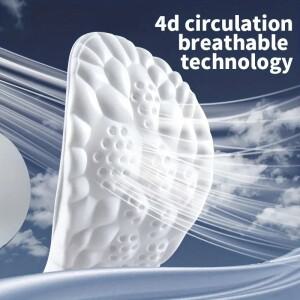 4D 스포츠 Insoles 부드러운 통기성 고탄성 충격 흡수 남성 여성을 운동화 패드 라텍스 마사지 깔창