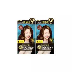 리엔 흑모비책 크림 염색약 120g 자연갈색x2개