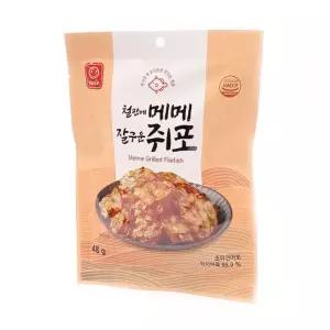 한진) 철판에 메메 잘구운 (쥐포) 48g(1박 20개입)/조미포/쫄깃한 단짠 마른 술안주 맛있는 어포 건어물