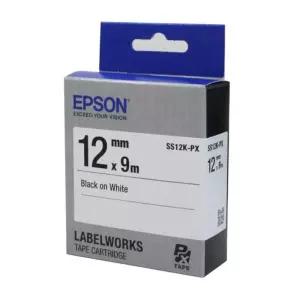 EPSON)라벨프린터리본(SS12K)백색 흑문자/엡손/라벨지/컬러/테이프/사무실/가정/현장/카트리지/표시/라벨