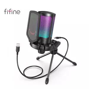 호환 FIFINE Ampligame USB 마이크 게임 스트리밍용 팝 필터 쇼크 마운트 및 게인 컨트롤 PCMAC -A6V 용 콘
