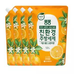 퐁퐁 친환경 주방세제 오렌지 1.2L 4개