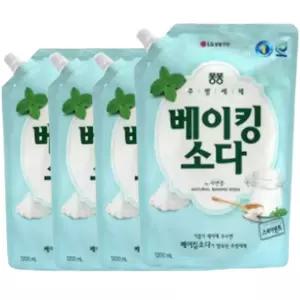 퐁퐁 친환경 주방세제 베이킹소다 1.2L 4개