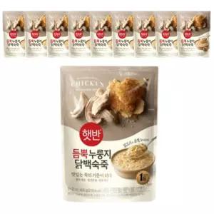 CJ 햇반 듬뿍 누룽지닭백숙죽 420g, 10개