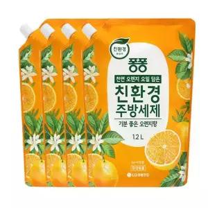 퐁퐁 친환경 주방세제 오렌지 1.2L 4개