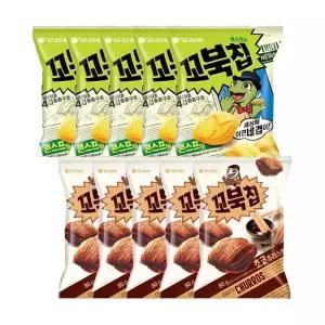 오리온 꼬북칩 콘스프 80g, + 초코츄러스 80g, 각5개 총10개