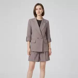 SET 여성 세인트 더블버튼 7부 여름 정장 자켓 + 팬츠