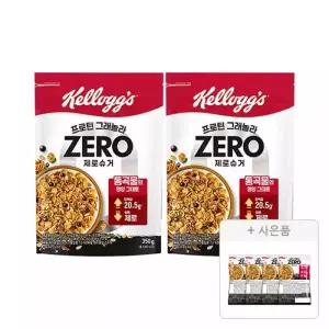 켈로그 NEW 프로틴 그래놀라 제로슈거 350g, 2개 프로틴 그래놀라 제로슈거 40g, 4개